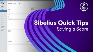 Sibelius Quick Tips Saving a Score [upl. by Yuji]