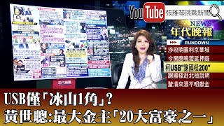 《USB僅「冰山1角」？ 黃世聰：最大金主「20大富豪之一」》【20241024『1800年代晚報 張雅琴說播批評』】 [upl. by Dnalkrik]