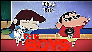 Shin Chan thug life moments in hindi Shin chan Sigma 🗿 moments in hindi shinchan theboys part 20 [upl. by Eerb]