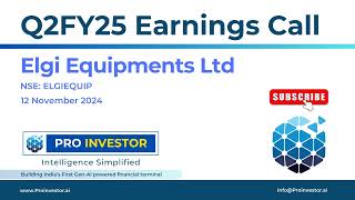 Elgi Equipments Ltd  Q2FY25  Earnings Conference Call  earningcall concall [upl. by Elvira]