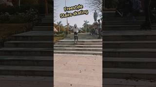 Stairs skating😲Roller skating short videoskateactionfreestyleskating skatinginlineskatingstunt [upl. by Tiff]