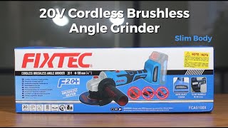 FIXTEC 20V Cordless Brushless Angle Grinder [upl. by Niowtna]