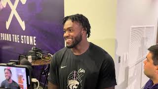 Kansas State Defensive End Tobi Osunsanmi recaps big night vs UT Martin [upl. by Amargo]