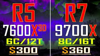 RYZEN 5 7600X3D vs RYZEN 7 9700X  PC GAMES BENCHMARK TEST [upl. by Nadda]