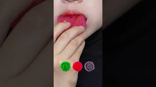 ASMR Eat colorful flower shaped jelly 1 asmr mukbang shorts [upl. by Amian]