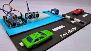 How to make automatic car parking toll gate system  Toll gate using arduino  Arduino project [upl. by Aseen]