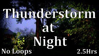 25hr Thunderstorm at Night quotRain Soundsquot No Loops [upl. by Oretna345]