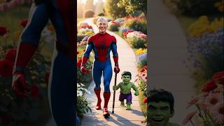 Old SpiderMan and little hulk 🥰 spiderman hulk superhero avengers marvel short shorts [upl. by Theron]