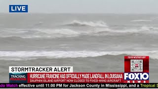 Team coverage Francine impacts at Dauphin Island Gulf Shores [upl. by Dorelle]