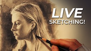 LIVESTREAM  Lets Sketch a Portrait with Graphite [upl. by Hendon902]