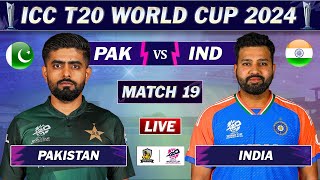 PAKISTAN vs INDIA ICC T20 WORLD CUP 2024 MATCH 19 LIVE  IND vs PAK LIVE MATCH COMMENTARY  IND INN [upl. by Mihar846]