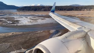 Alaska Airlines Boeing 737700WL Stunning Approach and Landing at Juneau Intl Airport [upl. by Bunce]