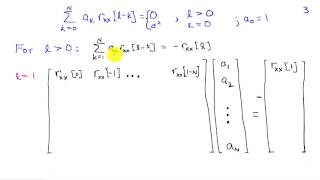 Autoregressive Models The YuleWalker Equations [upl. by Liman]