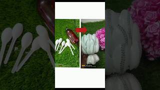 How to make vase by using disposable spoon💗shorts viralshorts youtubeshorts artandcraft ❤️💖 [upl. by Nauqad72]