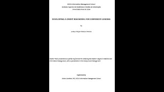 RM13Master Thesis DEVELOPING A CREDIT RISK MODEL FOR CORPORATE LENDING [upl. by Aynam]