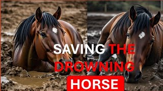 FULL VIDEO FAMILY DESPERATE RESCUE OF A DROWNING HORSE FROM DEATH MUD horsestaple pferde hester [upl. by Enitselec]