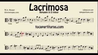 Lacrimosa Partitura de Viola en Do Requiem en Re menor partitura [upl. by Eriam]