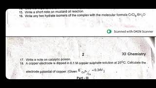 12th Std Chemistry Second Midterm 2024 EM3 [upl. by Theresa]