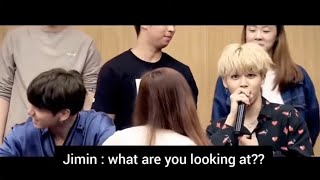 Eng Sub BTS fansign cute moments Jimin flirting with fans HD Video Opening shirts button BTS [upl. by Eelrahs]