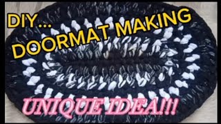 DIYHOW TO MAKE OBLONG DOORMAT DOORMAT MAKINGUNIQUE IDEA Paggawa ng basahandoormat [upl. by Sirref]