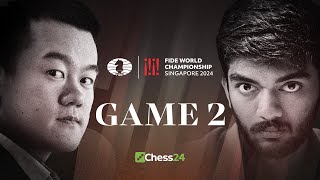 DING vs GUKESH  FIDE World Chess Championship 2024 Game 2  Will Ding Hold His Advantage [upl. by Halsted]