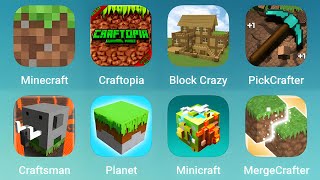 MIneccraft Craftopia Block Crazy PickCrafter Craftsman Planet Mine Craft MergeCrafter [upl. by Sherilyn]