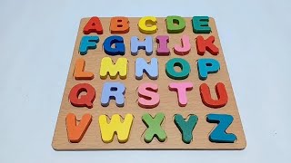 Puzzle kayu ABC  Edukasi belajar untuk anak [upl. by Welsh]