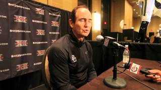 West Virginias Dana Holgorsen and Baylors Art Briles discuss Kliff Kingsburys arrival at Texas Te [upl. by Bonar632]