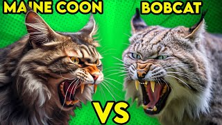 Maine Coon Cat vs Bobcat  Are They Really Related [upl. by Eniledgam]