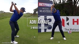 Adri Arnaus golf swing  3 wood faceon Betfred British Masters Hillside May 2019 [upl. by Dodd]