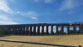 Class 66 aggregate train crossing the Ouse valley viaduct [upl. by Chabot]