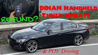 Dinanflash Handheld Tuner Update amp POV Driving F30 BMW 330i w AWE Exhaust [upl. by Wistrup]