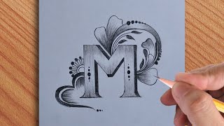 how to make beautiful M letter drawing tattoo  simple drawing of M letter drawing with pencil [upl. by Harobed447]