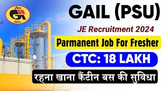 GAIL Junior Engineer Latest Notification Out 2024 CTC ₹18LPA  ITI Job 2024 Apply Online ✅ [upl. by Arymat]