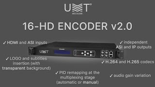 16 ch HD encoder v20 with ASI amp IP inputs amp outputs logo amp subtitles insertion transparent BG [upl. by Nannoc]