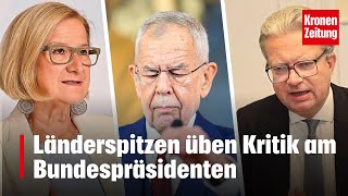 Länderspitzen üben Kritik am Bundespräsidenten  kronetv NEWS [upl. by Neirol954]