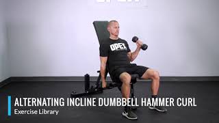 Alternating Incline Dumbbell Hammer Curl  OPEX Exercise Library [upl. by Nehpets]