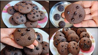 15 min chocolate cookies  5 ingredient  no egg  no oven chocolate cookie  homemade cookies [upl. by Ecnedac]