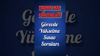 Taşınır Mal Yönetmeliği  Görevde Yükselme Sınavı Sorusu  shortvideo shorts sorucevap [upl. by Filmer]