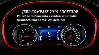 Jeep Compass 2019 Logitude Painel de instrumentos e central multimídia em detalhes [upl. by Ycaj]