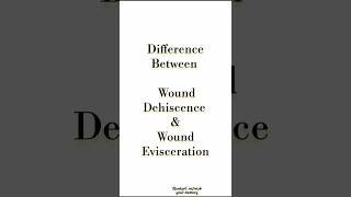 Difference between Wound Dehiscence amp Wound Evisceration [upl. by Nod]