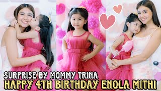 HAPPY 4TH BIRTHDAY ENOLA MITHI 😍 BIRTHDAY SURPRISE BY TRINA CANDAZA 💕 CARLO AQUINO WALA SA PARTY [upl. by Oniger]