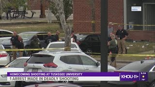 A person is dead and 16 are hurt after a shooting at Tuskegee University 1 arrest made [upl. by Dnomzed]