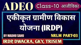 IRDP INTEGRATED RURAL DEVELOPMENT PROGRAM समेकित ग्राम विकास कार्यक्रमTRYSEM adeo cgpsc vyapam [upl. by Alexandr21]