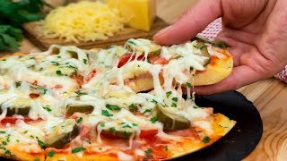 Cea mai delicioasă pizza la tigaie gata în doar 5 minute  SavurosTV [upl. by Joash]