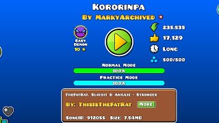 Kororinpa 100 Easy Demon  Geometry Dash [upl. by Sirtemed]