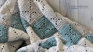 Crisscross Throw Crochet Pattern  Easy Textured Blanket [upl. by Pattani]