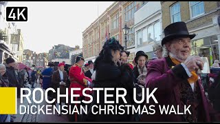 Rochester Kent UK  Christmas Market street tour amp Dickensian Festival [upl. by Eidok]