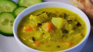 Vegetable Kadhi  Vegetable Yogurt Curry [upl. by Nylhtak]