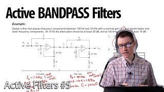 Bandpass active filters with SallenKey circuits 5  Active Filters [upl. by Rainwater]